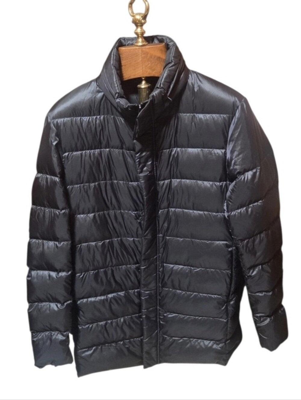Uniqlo Mens Lightweight Packable Down Black Puffer Jacket Hidden Hood Sz Medium